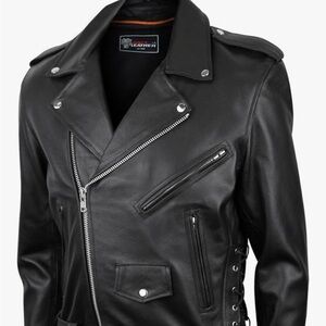 Classic Black Biker Jacket Vance Leather L/48